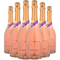 Kit 6 Espumante Aurora Zero Álcool Rose 750ml