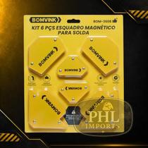 Kit 6 Esquadro Magnético Bomvink Profissional Para Soldador Kit 6 Esquadro Magnético Bomvink Profissional Para Soldador