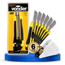 Kit 6 estiletes Vonder 18mm ES218 + 10 Laminas Kit 6 estiletes Vonder 18mm ES218 + 10 Laminas