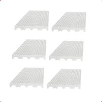Kit 6 Estrado Piso Pallet Plástico Resistente 25x50 Branco Kit 6 Estrado Piso Pallet Plástico Resistente 25x50 Branco