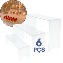 Kit 6 Expositores Loja Display Plataforma Balcão Vitrine Base Calçados Joias Acessórios