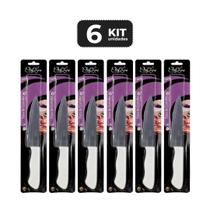 Kit 6 faca de cozinha 6" em inox e polipropileno