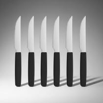 Kit 6 Faca de Mesa Inox Linha Mato Grosso Preta