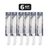 Kit 6 faca para carne 10" cabo de polipropileno branco