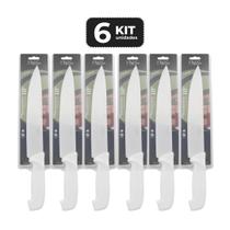 Kit 6 faca para chef 10" cabo de polipropileno branco