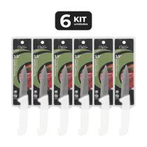 Kit 6 faca para legumes 3,5" cabo polipropileno branco