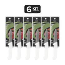 Kit 6 faca para legumes 3,5" cabo polipropileno branco