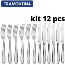 Kit 6 facas + 6 garfos churrasco Tramontina laguna inox original
