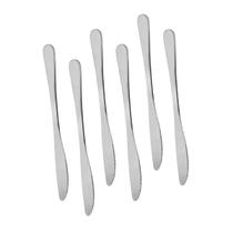 Kit 6 Facas Aço Inox Talher Cozinha Sem Ponta Cor Prata