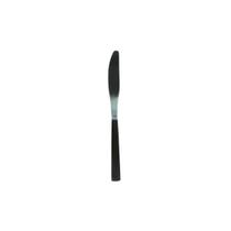 Kit 6 Facas Aço Inox Talher Cozinha Sem Ponta Cor Preta