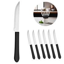 Kit 6 Facas Cabo Preto 21cm Mesa Posta Premium Kit 6 Facas Cabo Preto 21cm Mesa Posta Premium