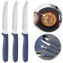 Kit 6 Facas Martinazzo Talheres Inox Churrasco Ótima Qualidade Faca De Pão Com Serra Varias Cores