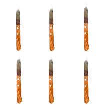 Kit 6 Facas Para Legumes Número 3 Cabo De Plástico - Madeira Kit 6 Facas Para Legumes Número 3 Cabo De Plástico - Madeira