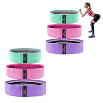 kit 6 faixas elastica de resistencia mini band para treino em casa yoga pilates multifuncional