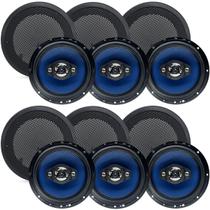 Kit 6 Falantes 6 Pol Orion 110w+ Arandelas Redondas Pretas