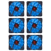 Kit 6 Fan Cooler Gamer Led Azul 120x120mm