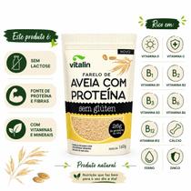 Kit 6 Farelo de aveia com Proteína sem glúten Vitalin 160g Kit 6 Farelo de aveia com Proteína sem glúten Vitalin 160g