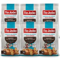 Kit 6 Farinha de Arroz Tio João Sem Glúten 1kg