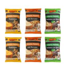 Kit 6 Farofa de Mandioca Temperada 250g 3 Sabores Delícia