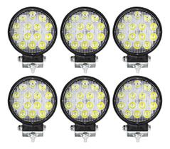 Kit 6 Farol Milha Auxiliar 14 Led Bola Agrícola Off Road 48w