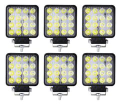 Kit 6 Farol Milha Auxiliar 16 Led Agrícola Off Road 48w Kit 6 Farol Milha Auxiliar 16 Led Agrícola Off Road 48w