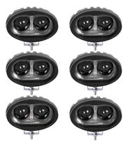 Kit 6 Farol Milha Auxiliar 2 Led 20w Empilhadeira Led Azul