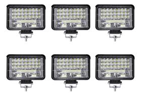 Kit 6 Farol Milha Auxiliar 48led 144w 9v36v Off Road 6500k