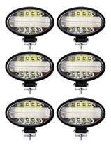 Kit 6 Farol Milha Auxiliar 48led 144w 9v36v Oval Offroad