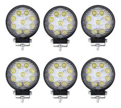 Kit 6 Farol Milha Auxiliar 9 Led Agrícola Offroad 27w Briwax