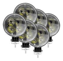 Kit 6 Farol Milha Auxiliar Bola Agrícola Off Road 12w 6500k Kit 6 Farol Milha Auxiliar Bola Agrícola Off Road 12w 6500k