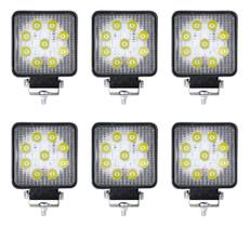 Kit 6 Farol Milha Auxiliar Off Road Led Agrícola 27w Briwax Kit 6 Farol Milha Auxiliar Off Road Led Agrícola 27w Briwax