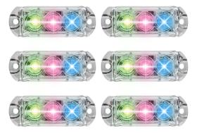 Kit 6 Farol RGB AJK 3 Leds 6W Kit 6 Farol RGB AJK 3 Leds 6W