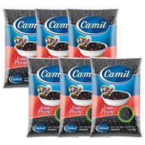 Kit 6 Feijão Preto Tipo 1 Camil Pacote 1kg