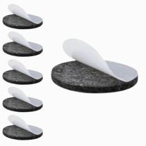 Kit 6 Feltro Adesivo Protetor Para Sofá Cadeira Mesa Moveis Anti-risco Para Piso Cinza 40mm Redondo