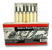 Kit 6 Ferramentas Goiva Para Xilogravura Escultura Sinoart