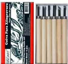 Kit 6 Ferramentas Goiva Para Xilogravura Escultura Sinoart
