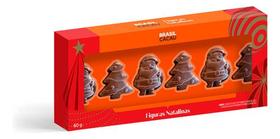 Kit 6 Figuras Natalinas Brasil Cacau Papai Noel Chocolate Papai Noel E Árvores De Chocolate Presente