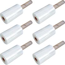 Kit 6 filme stretch plastico empacotamento manual 150mm x 300m vonder