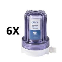 Kit 6 Filtro Anticloro Bbi Para Chuveiro Ducha Shower Transparente Carvão Ativado Remove Cloro