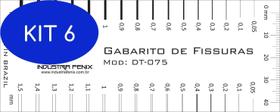 Kit 6 Fissurômetro Gabarito Régua Fissuras Fiss01 Pvc Transp Fenix