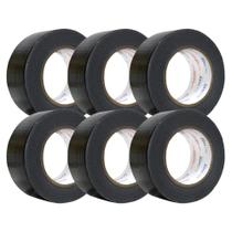 Kit 6 Fita Adesiva Tecido Multiuso SilverTape 48mmX50m Preta