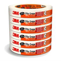 Kit 6 Fita Crepe 101 LA Rolo De 18 mm x 50 m 3M Uso Em Geral Pintura Kit 6 Fita Crepe 101 LA Rolo De 18 mm x 50 m 3M Uso Em Geral Pintura