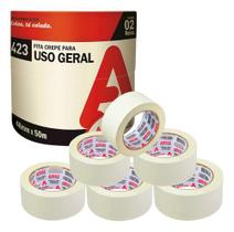 Kit 6 Fita Crepe Uso Geral Larga Pintura 48mm X 50m Adere