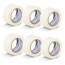 Kit 6 Fita Crepe Uso Geral Pintura 48mmX50m Bege Tectape