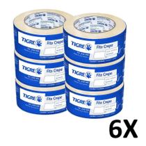 Kit 6 Fita Crepe Uso Geral Pintura 48Mmx50M Tigre Kit 6 Fita Crepe Uso Geral Pintura 48Mmx50M Tigre