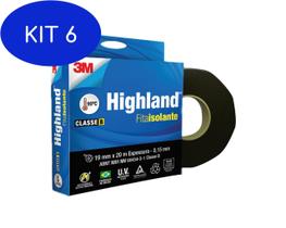 Kit 6 Fita Isolante 3M Highland 19Mmx20M