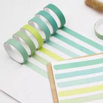 kit 6 fitas adesiva washi tape colorida tom pastel 10 mm x 2 m eficiente