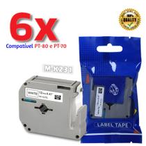 Kit 6 Fitas Compatível Brother M-K231 MK231PT-80 12mm Escolha a Cor