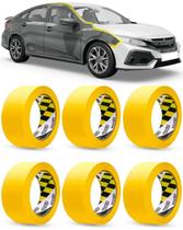 Kit 6 Fitas Crepe Automotiva Adelbras Amarela 48mm x 40m Larga Kit 6 Fitas Crepe Automotiva Adelbras Amarela 48mm x 40m Larga