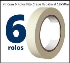 Kit 6 fitas crepes uso geral 18x50 - adere 423